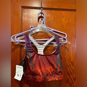 Vintage Y2K primal wear red rose print sports bra nwt
